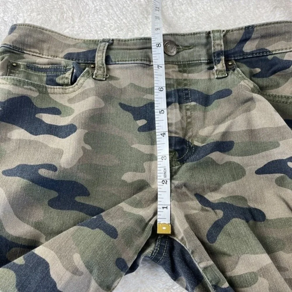 Gap Camo Jeggings Womens Size 29 Green Low Rise Stretch Skimmer Pocket Denim Y2K